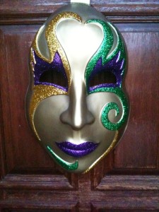 Mardi Gras Mask on the Front Door