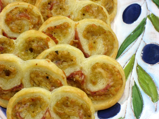 Green Chile Palmiers on a platter