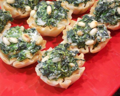 12 Days of Easy Appetizers for a Party: Spinach Fillo Cups